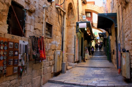 The Via Dolorosa in Old City Jerusalem