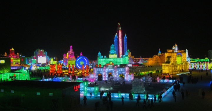 Panorama of the Festival Grounds at Night