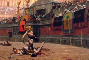 Depiction of a Gladiator Match