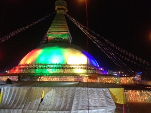 The Boudhanath Stupa on Thanksgiving Night...