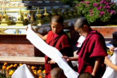 Little Monks Folding a Khata